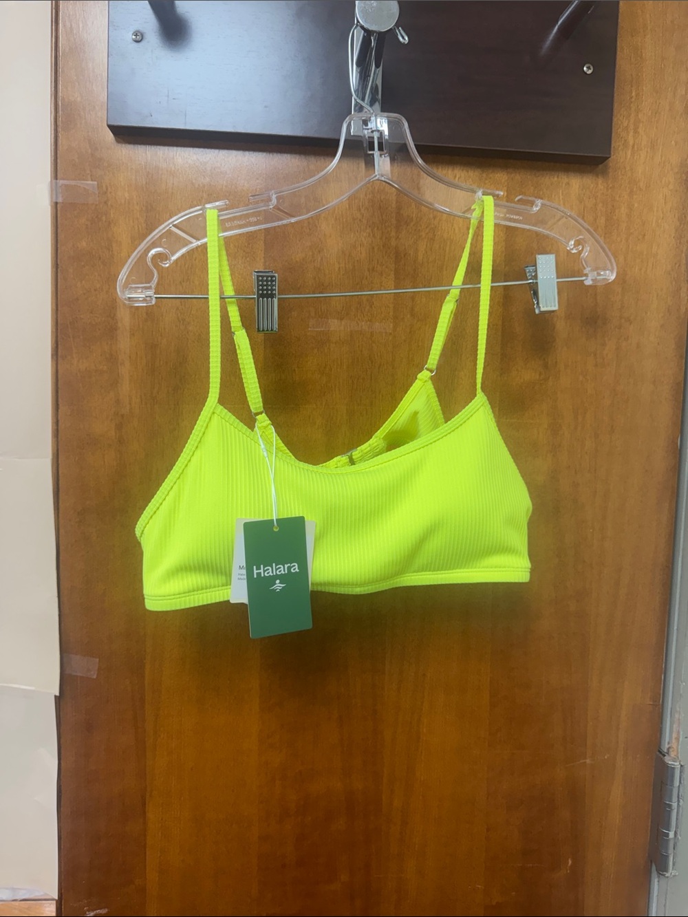 Halara Neon Yellow Ribbed bathing suit - Women's bathing suit top